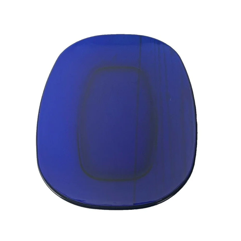 Vintage Bormioli Rocco Cobalt Blue Duralex Glass 14 Inch Oblong Platter France